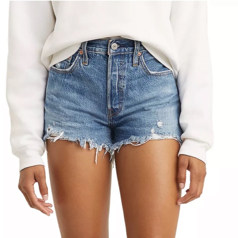 Levi’s 501 Denim High-Rise Buttons Fly Shorts Size 30